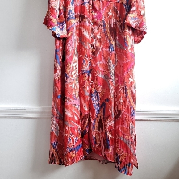 New ZARA SS21 Metallic Thread Printed Dress Multicolored NWT Size Large - Picture 10 of 13